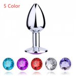 Metal Crystal Anal Plug Stainless Steel Booty Beads Jewelled Anal Butt Plug Bead Anus Sex Toys for Men Women 3 Size
