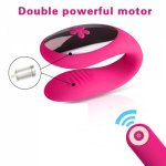 U Vibrator Double Motor Vibrating Wireless Remote Vibrator For Women G Spot Stimulator Adult Sex Toy for Couple Masturbate USB