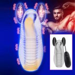 Male Penis Enlarger Delay Trainning Vibrator Penis Massage Glans Stimulator Masturbator Vibrating Pussy Adult Sex Toys for Men