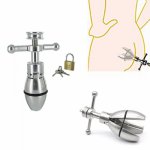 Adjustable Metal Anal Plug G Spot Dilator Chastity Device Butt Plug Erotic Sex Toys For Women/Men No Dildo Vibrator Sex Shop