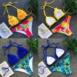 2019 New Women Petal Padded Bikini Set Swimsuit Bathing Suit Sexy Swimwear Floral Bikini Set
