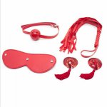 Adult Game 4 Pcs/Set Sexy Fetish Sex Bondage Erotic Slave Games Sex Toys BDSM Nipple Clamps Ball Gag Whip Sex Toys For Couples