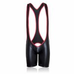 MaryXiong PU Leather Bodysuit Jumpsuit for Men Male Bondage Brief Fetish Slave Sexy Playsuit S&M BDSM Adult Sex Toy