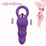 Silicone Anal Vibrators Dildo Butt Plug G spot Stimulation Wave Type Anal Plug Vaginal Jumping Egg Adults Sex Toy For Woman Men