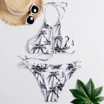2019 Fashion Coconut Tree Print Bikini Sexy Woman Two Piece Swimsuit Female Low Waist Swimwear Beachwear Swimming Suit