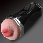 Electric Double Head Inflatable Doll Double Channel Aircraft Cup Male Masturbator Soft Silicone Pussy Oral Sex Toy For Men