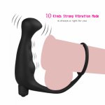 10 Speed Vibration Anal Vibrator Male Prostate Massage Penis Clitoris Stimulator Rings Anal Butt Plug Sex Toys for Men for Adult