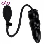 OLO Inflatable Anal Plug Expandable Butt Plug Massager Backyard Silicone Anal Dilator Sex Toys for Women Men Adult Products