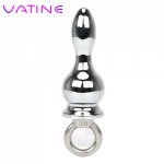 VATINE Ring Handheld Anal Bead Butt Plug Gay Adult Products Stainless Steel Anal Plug Sex Toys for Men Women Anal Sex Toys