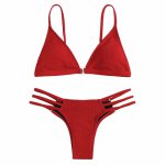 SAGACE Sexy Solid Bandage Bikini Swimming Set Push Up Two Pieces Suit 3 Colors Red&White&Black Bikini New 2019