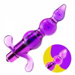 Powerful Jelly Anal Beads Vibrator 3 Beads Prostate Massage Anal Plug Butt Plugs G-spot Stimulator Sex Toy for Men Women Gay