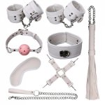 2019 Hot Fashion 8 Pcs SM Bondage Set Adult Kit Handcuffs Ball Whip Collar Fetish Sex Toys