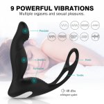 Men Anal Vibrator Prostate Stimulator Dildo Vibrator Anal Plug Vibrating Ring On Penis Masturbator Sex Toys for Adults Men Male