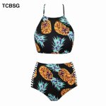TCBSG 2019 Summer Bandeau Bikini Push Up Swimwear Bikinis Sexy Women Swimsuit Printed Bikini Set Solid Beach Bathing Suits