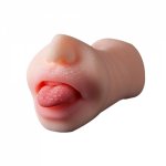 Realistic Vaginal Deep Throat Double Use Male Masturbator Aritificial Vagina Pocket Pussy Tongue Suck Sex Toys for Men sextoy