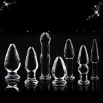 7 in 1 Glass Anal Dildo Set Anal Beads Sex Toy for Women Adult Products Crystal Glass Calabash Shaped Anal Stimulator Butt Plug