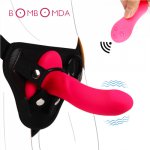 10 Speed Vibrating Strap On Harness Dildo Vibrator Panties for Woman Lesbian Sex Bondage Dildo Penis Sex Belt Adult Sex Vibrator