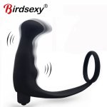 Men Prostate Massager Cock Vibration Ring Anal Vibrator Stimulate Butt Plug For Men Adult Erotic Anal Sex Toys Penis Sleeve Ring