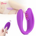 G Spot U Type Clit Vibrator Vagina Clitoris Stimulator Double Head Anal Vibrator Pussy Massager Sex Toys for Couples Sex Shop