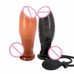 DLX Soft Dildo Big Butt Plug Huge Inflatable Dildo Pump Penis Realistic Suction Cup Sex Toys For Women Large Sex Products