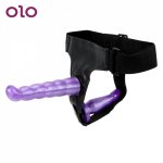 OLO Double Dildo Strapon Ultra Elastic Harness Strap On Dildo Panties Double Penis Dildo Sex toy For Women Lesbian Couples