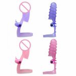 Female Strap-on Finger Vibrator Stimulator Sex Dildo G-spot Massager Adult Game Toys
