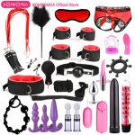 23pcs Sex Toys for Adult G-spot Vibrators Adult Game SM Bondage Restraint Adult toys Nylon Handcuffs Clit Stimulator Sex Shop