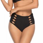 Women Sexy Black Bikini Panties High Waist Swimwear Bottom Hollow Out Bowknot Female Swimsuit Briefs Bathing Beachwear