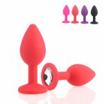 Silicone Anal Plug Butt Plug Crystal Jewelry Sex Stopper Prostate Adult Sex Toys For Women Men Unisex Anal Trainer For Couples