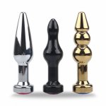 AUEXY Metal Crystal Anal Plug Stainless Steel Booty Beads Jewelled Anal Butt Plug Sex Toys Products for Gay Couple Adult Game