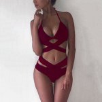 2019 Women swimsuit sexy high waist Bikini Set Bandage Push-Up Padded Bra Swimwear Ladies Triangle Bathing Suit Beachwear