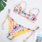 Sexy Bikini Set 2019 Printed Swimsuit Swimming Suit For Women String Swimwear Floral Bathing Suit Mayo Beachwear Bathers Biquini