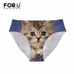 FORUDESIGNS Brazilian Bikini Bottoms Thong Swimsuit Cute Cat Dog Printing Swimming Trunks Women Brazilian Panties Sexy Swimwear