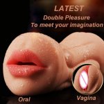 Realistic Vagina Real Pussy and Mouth Oral Silicone Male Masturbator Artificial 3D Deep Throat fleshlight Sex Toys for Men