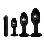 Ins, 4pcs Anal Sex Toys Anal Beads Plugs Metal Ball Inside Prostate Muscles Massager 10 Speed Bullet Vibrator Sex Toys for Women Men