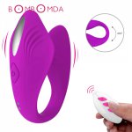 Remote Control Partner Couples Vibrators G spot Silicone Vibration Dildo Adult Toy Shock Sexy Toys U Wearable Sex Toy For Woman