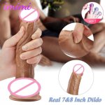 Huge Realistic Flesh Dildo Soft Male Artificial Penis With Suction Cup Vibrating Female Masturbator Adult Sex Toy for Lesbian