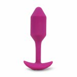 Bvibe, Korek wibrujący obciążony - B-Vibe Vibrating Snug Plug M Różowy