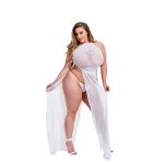 Długa narzutka - Lapdance Lace Gown   L/XL Biały