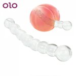 OLO Anal Plug Erotic Sex Products Prostate Massager 8 Beads Glass Butt Plug Sex Toys for Women