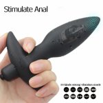 Vibratoring silicone anal butt plug dildo vibrator sex toys plug butt erotic intimate goods anus masturbation for women shop