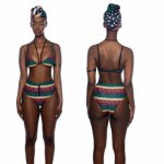 Mujer Sexy Women Bikinis Set Female Beach Swimwear Zipper Push Up Swimsuit Tops High Waist Shorts Bathing Suits Floral Geometric