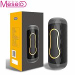 Meselo Luxury Electric Male Masturbator For Man Vibrating Pussy Double Hole Realistic Vagina Anal Penis Training Sex Toy For Men