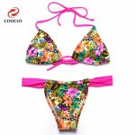 COOCLO 2019 Bikini Women Swimwear Young Girls Bikinis Beachwear Sexy Brazilian Straps Swimsuit Floral Micro Bikini Bathing Suit