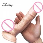 Thierry 215x49mm realistic thick dildo with Suction Cup sex products, Erotic penis cock Stimulate G-spot Sex Toys for women