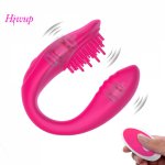 Wireless Vibrator Adult Sex Toys for Couples Rechargeable Dildo G Spot U Silicone Stimulator Double Vibrators Sex Toy for Woman