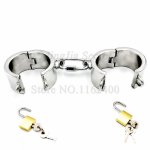 Detachable Stainless Steel Handcuffs Lockable Hand Cuffs Restraints Bondage Shackles Fetish Slave Manacle Sex Toys For Couples