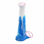 Foreign trade female masturbation silicone stirrup animal dildo blue and white porcelain large fun sex toys adult products