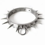 Stainless Steel Spiked Slave Collar BDSM Bondage Neck Restraints Adult Games Torture Collars Fetish Sex Toys For Woman Men