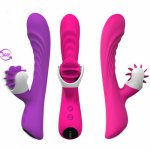 Electric G-Spot Vibrators Tongue Licking Wheel Rotating Waterproof Female Vagina Clitoris Stimulator Sex Toys for Women A243